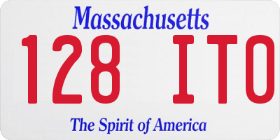 MA license plate 128IT0