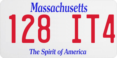 MA license plate 128IT4