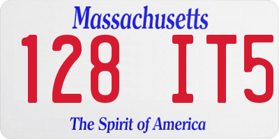 MA license plate 128IT5
