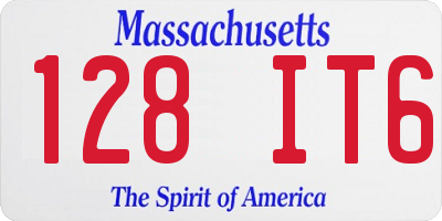 MA license plate 128IT6