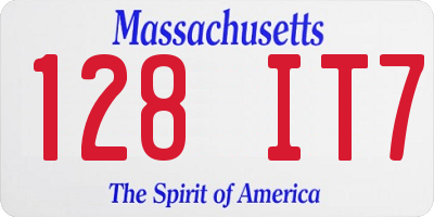 MA license plate 128IT7
