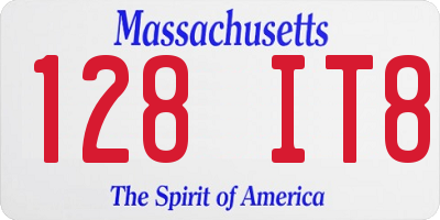 MA license plate 128IT8