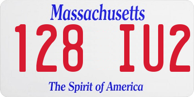 MA license plate 128IU2