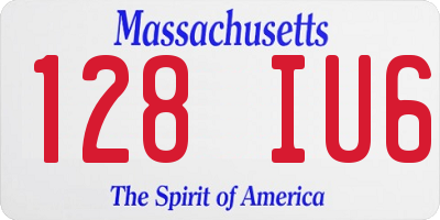 MA license plate 128IU6