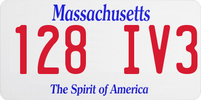 MA license plate 128IV3