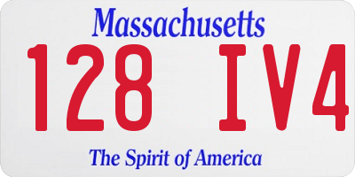 MA license plate 128IV4