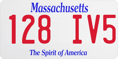 MA license plate 128IV5
