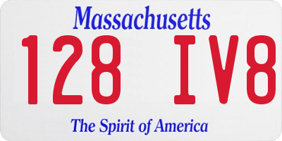 MA license plate 128IV8