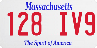 MA license plate 128IV9