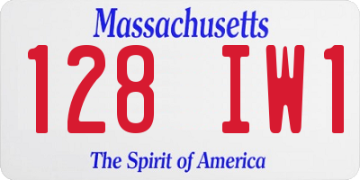 MA license plate 128IW1
