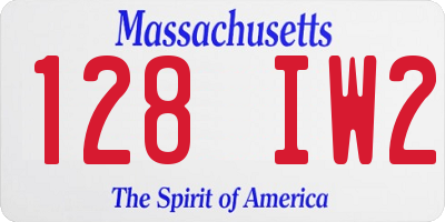MA license plate 128IW2