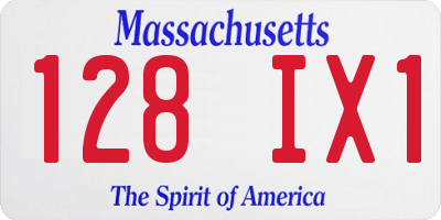 MA license plate 128IX1