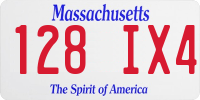 MA license plate 128IX4