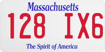 MA license plate 128IX6
