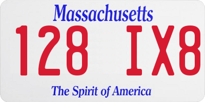 MA license plate 128IX8