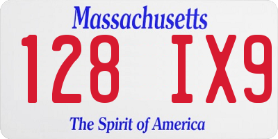 MA license plate 128IX9