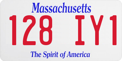 MA license plate 128IY1