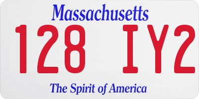MA license plate 128IY2