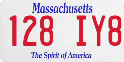 MA license plate 128IY8