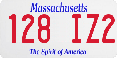 MA license plate 128IZ2