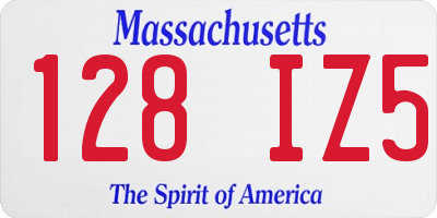 MA license plate 128IZ5
