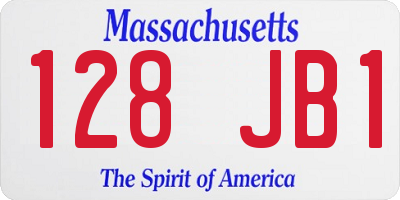 MA license plate 128JB1