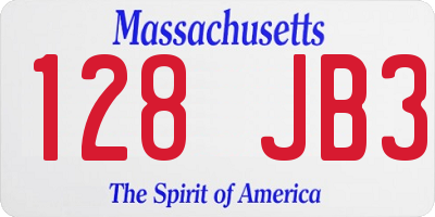 MA license plate 128JB3