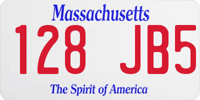 MA license plate 128JB5