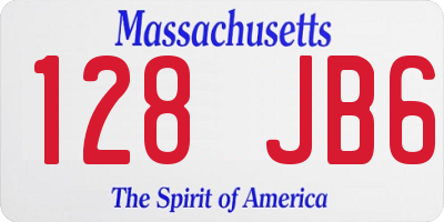 MA license plate 128JB6
