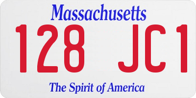 MA license plate 128JC1
