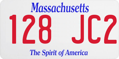 MA license plate 128JC2