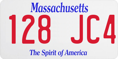 MA license plate 128JC4