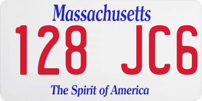 MA license plate 128JC6