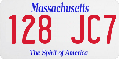 MA license plate 128JC7
