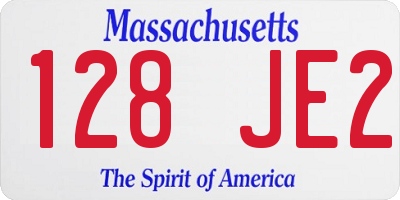 MA license plate 128JE2