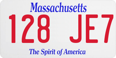 MA license plate 128JE7