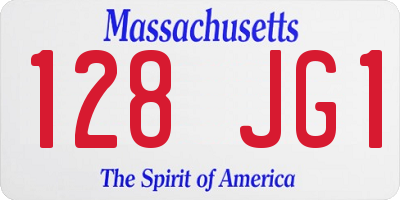MA license plate 128JG1