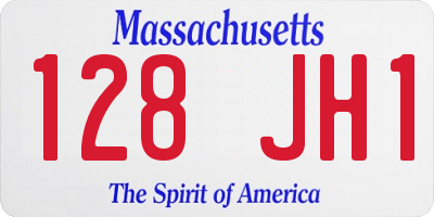 MA license plate 128JH1