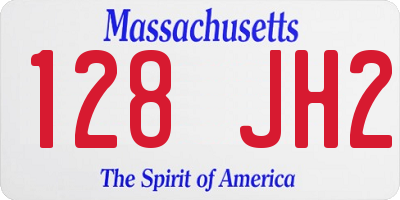 MA license plate 128JH2