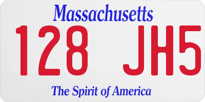 MA license plate 128JH5