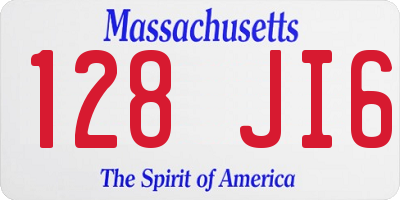 MA license plate 128JI6