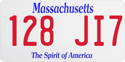 MA license plate 128JI7