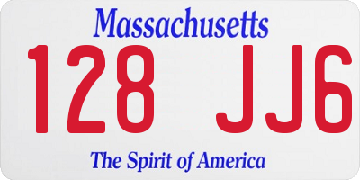 MA license plate 128JJ6