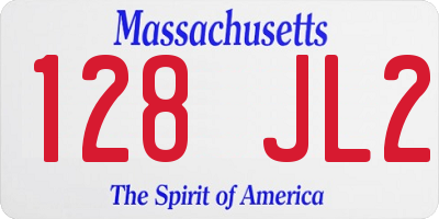 MA license plate 128JL2