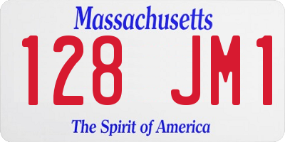 MA license plate 128JM1