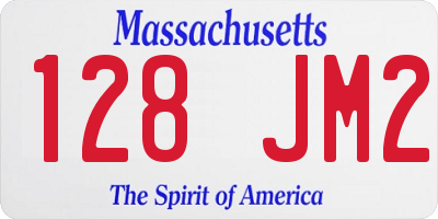 MA license plate 128JM2