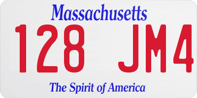 MA license plate 128JM4