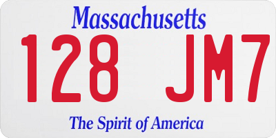 MA license plate 128JM7