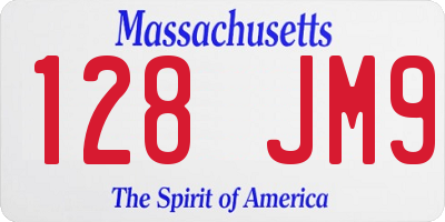 MA license plate 128JM9