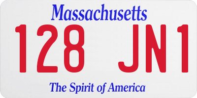 MA license plate 128JN1